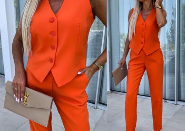 Σετ Γιλέκο Παντελόνι Lenok Πορτοκαλί - Amelie's - 