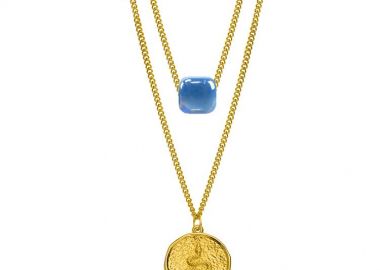 Σετ Κολιέ Από Ανοξείδωτο Ατσάλι Και Ορείχαλκο Επιχρυσωμένο 24Κ Με Φίδι Και Χάντρα AA17682 - AMOR AMOR - 