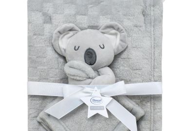 Σετ Κουβέρτα Fleece Αγκαλιάς-Λίκνου 75x100εκ. Με Νάνι-Πανάκι Παρηγοριάς 33x33εκ. Koala 10 Grey Dimcol - DimCol - 