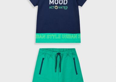 Σετ με ανάγλυφο τύπωμα για αγόρι - Πράσινο 13-225040-0 - energiers - 