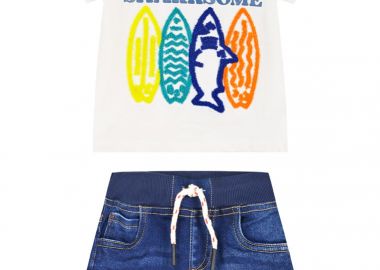 Σετ με απλικέ - ΜΠΛΕ ΤΖΗΝ 12-226107-0 - energiers - 