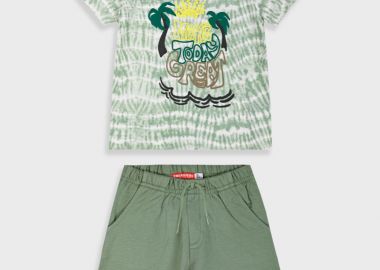 Σετ με εμπριμέ μπλούζα για αγόρι - ΧΑΚΙ 12-225152-0 - energiers - 