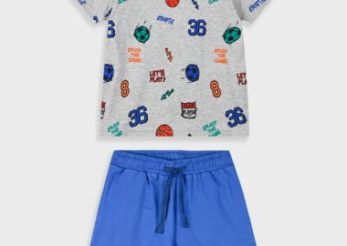 Σετ με εμπριμέ μπλούζα για αγόρι - Ρουά 12-225174-0 - energiers - 