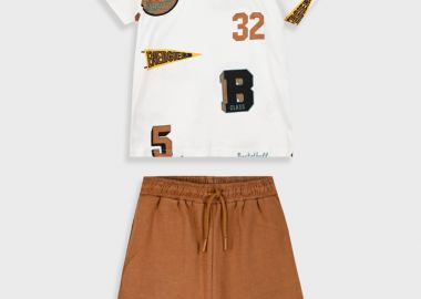 Σετ με εμπριμέ μπλούζα για αγόρι - ΣΟΚΟΛΑΤΙ 13-225045-0 - energiers - 