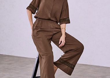 Σετ με πουκάμισο και παντελόνα απο βισκόζη SQ9844.0678+2 - Celestino - 