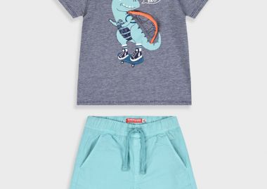 Σετ με ριγέ μπλούζα για αγόρι - ΜΕΝΤΑ 12-225105-0 - energiers - 