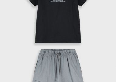 Σετ με τύπωμα - ΣΚΟΥΡΟ ΓΚΡΙ 13-226050-0 - energiers - 