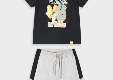 Σετ με τύπωμα για αγόρι - ΜΕΛΑΝΖΕ 12-225182-0-9 - energiers - 