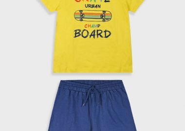 Σετ με τύπωμα για αγόρι - Μπλε 12-225112-0 - energiers - 