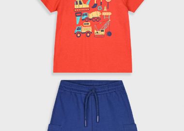 Σετ με τύπωμα για αγόρι - Μπλε 12-225141-0 - energiers - 