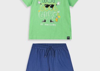 Σετ με τύπωμα για αγόρι - Μπλε 12-225181-0 - energiers - 