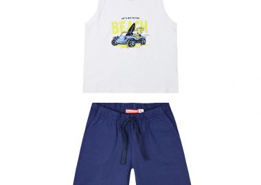 Σετ με τύπωμα για αγόρι - Μπλε 12-225192-0 - energiers - 