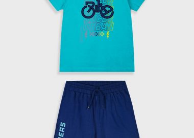 Σετ με τύπωμα για αγόρι - Μπλε 13-225043-0 - energiers - 