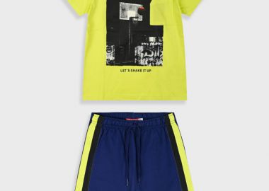 Σετ με τύπωμα για αγόρι - Μπλε 13-225053-0 - energiers - 