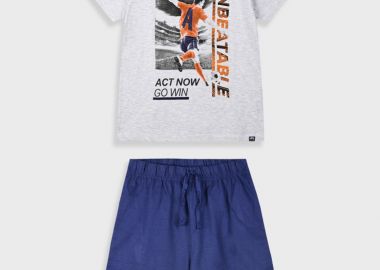 Σετ με τύπωμα για αγόρι - Μπλε 13-225076-0 - energiers - 