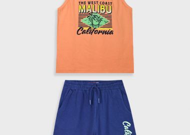 Σετ με τύπωμα για αγόρι - Μπλε 13-225091-0 - energiers - 