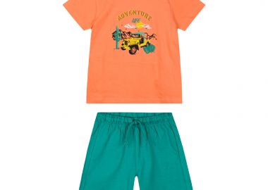 Σετ με τύπωμα για αγόρι - Πράσινο 12-225114-0 - energiers - 