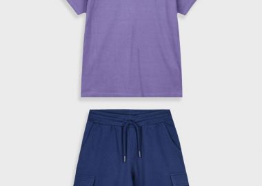 Σετ με τύπωμα για αγόρι - ΣΚΟΝΙΣΜΕΝΟ ΛΙΛΑ 13-225042-0 - energiers - 