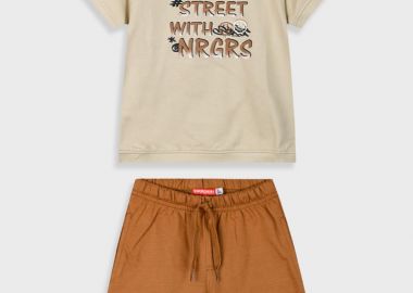 Σετ με τύπωμα για αγόρι - ΣΟΚΟΛΑΤΙ 12-225146-0 - energiers - 