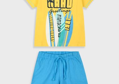 Σετ με τύπωμα για αγόρι - Τυρκουάζ 12-225171-0 - energiers - 