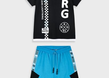 Σετ με τύπωμα για αγόρι - Τυρκουάζ 13-225047-0 - 13-225047-0-6-etwn-tyrkoyaz - energiers - 