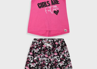 Σετ με τύπωμα για κορίτσι - ΦΡΑΟΥΛΑ 16-225297-0 - energiers - 