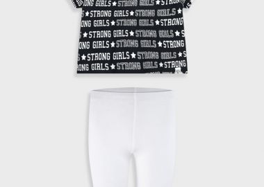 Σετ με τύπωμα για κορίτσι - Λευκό 16-225273-0 - energiers - 