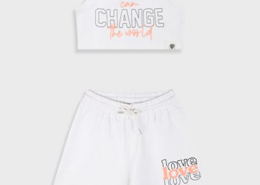 Σετ με τύπωμα για κορίτσι - Λευκό 16-225285-0 - energiers - 