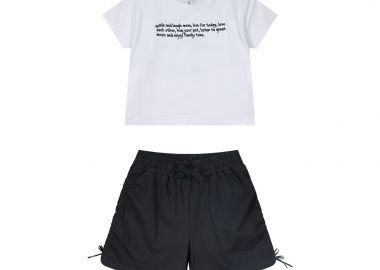 Σετ με τύπωμα για κορίτσι - ΜΑΥΡΟ 16-225294-0 - energiers - 