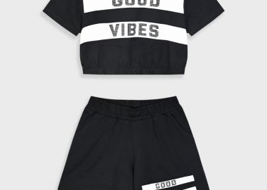 Σετ με τύπωμα για κορίτσι - ΜΑΥΡΟ 16-225295-0 - energiers - 