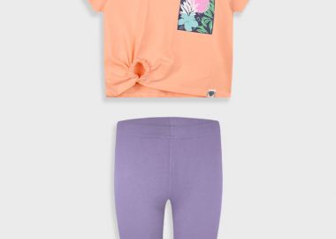 Σετ με τύπωμα για κορίτσι - ΣΚΟΝΙΣΜΕΝΟ ΛΙΛΑ 16-225240-0 - energiers - 