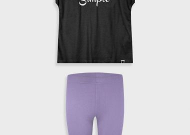 Σετ με τύπωμα για κορίτσι - ΣΚΟΝΙΣΜΕΝΟ ΛΙΛΑ 16-225243-0 - energiers - 