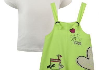 Σετ μπλούζα και σαλοπέτα - ΝΕΟΝ ΛΑΧΑΝΙ 15-223331-0 - energiers - 