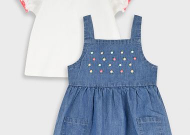 Σετ μπλούζα με φόρεμα - ΜΠΛΕ ΤΖΗΝ 14-226412-0 - energiers - 