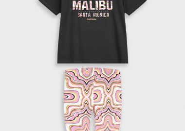 Σετ μπλούζα με κολάν - ALLOVER FUCSHIA 16-226266-0 - energiers - 