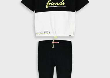 Σετ μπλούζα με κολάν - ΜΑΥΡΟ 16-226265-0 - energiers - 