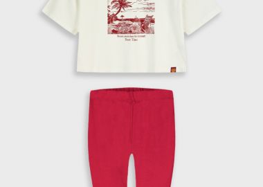 Σετ μπλούζα με κολάν - ΜΠΟΡΝΤΩ 16-226268-0 - energiers - 