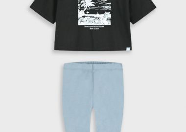 Σετ μπλούζα με κολάν - ΣΚΟΝΙΣΜΕΝΟ ΣΙΕΛ 16-226268-0 - energiers - 