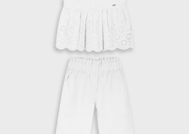 Σετ μπλούζα με παντελόνα - Λευκό 15-226320-0 - energiers - 