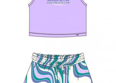 Σετ μπλούζα με σορτς - ALLOVER EMERALD 16-226293-0 - energiers - 