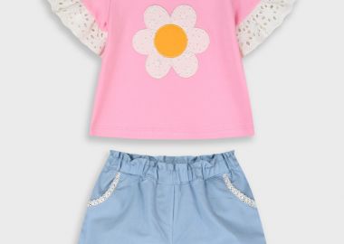 Σετ μπλούζα με σορτς - ΑΝΟΙΧΤΟ ΜΠΛΕ ΤΖΗΝ 14-226423-0 - energiers - 