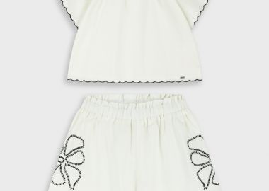 Σετ μπλούζα με σορτς - Εκρού 16-226207-0 - energiers - 