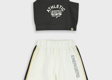 Σετ μπλούζα με σορτς - ΚΡΕΜ 16-226287-0 - energiers - 