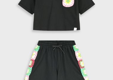 Σετ μπλούζα με σορτς - ΜΑΥΡΟ 16-226284-0 - energiers - 