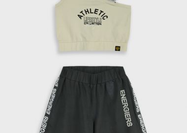 Σετ μπλούζα με σορτς - ΜΑΥΡΟ 16-226287-0 - energiers - 