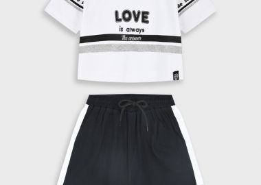 Σετ μπλούζα με σορτς - ΜΑΥΡΟ 16-226290-0 - energiers - 