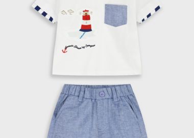 Σετ μπλούζα με σορτς - Μπλε 11-226452-0 - energiers - 