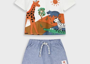 Σετ μπλούζα με σορτς - Μπλε 11-226485-0 - energiers - 