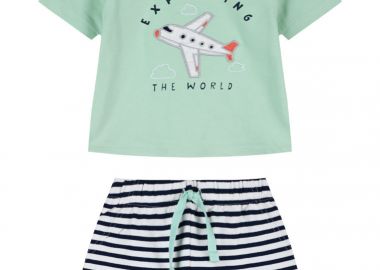 Σετ μπλούζα με σορτς - Ριγέ 11-226461-0 - energiers - 