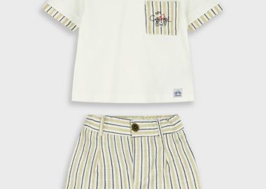 Σετ μπλούζα με σορτς - Ριγέ 11-226479-0 - energiers - 